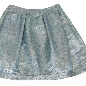 Burberry Blue & Silver Textured Skirt